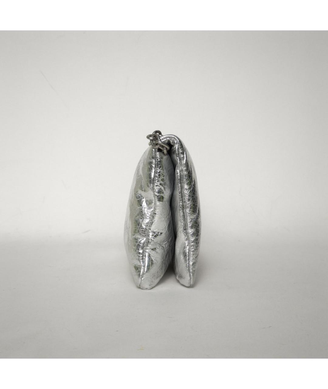 BALENCIAGA Серебряная кожаная сумка через плечо, фото 5