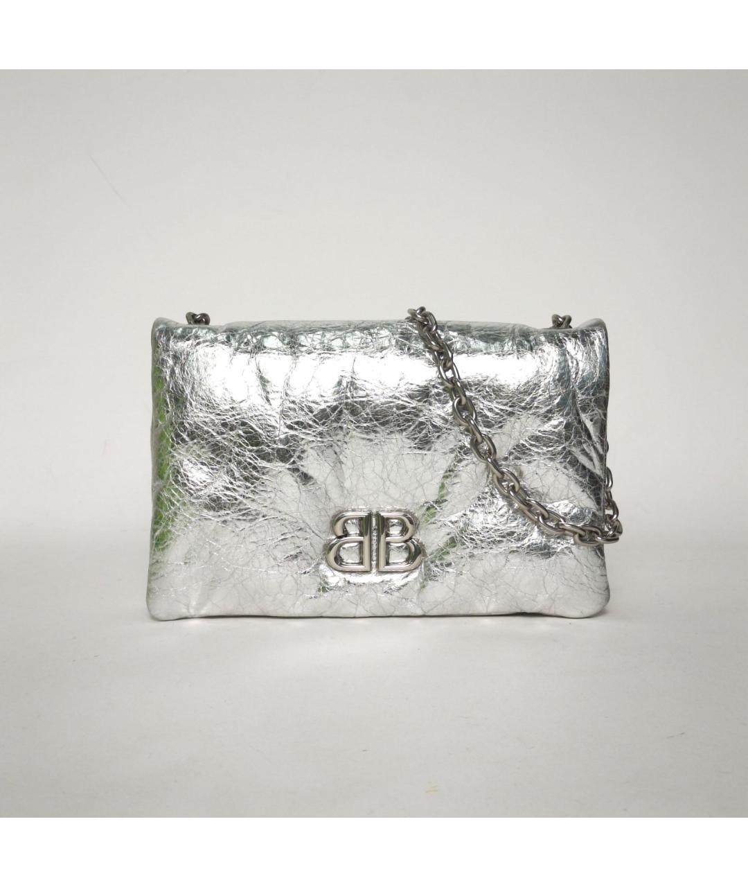 BALENCIAGA Серебряная кожаная сумка через плечо, фото 2