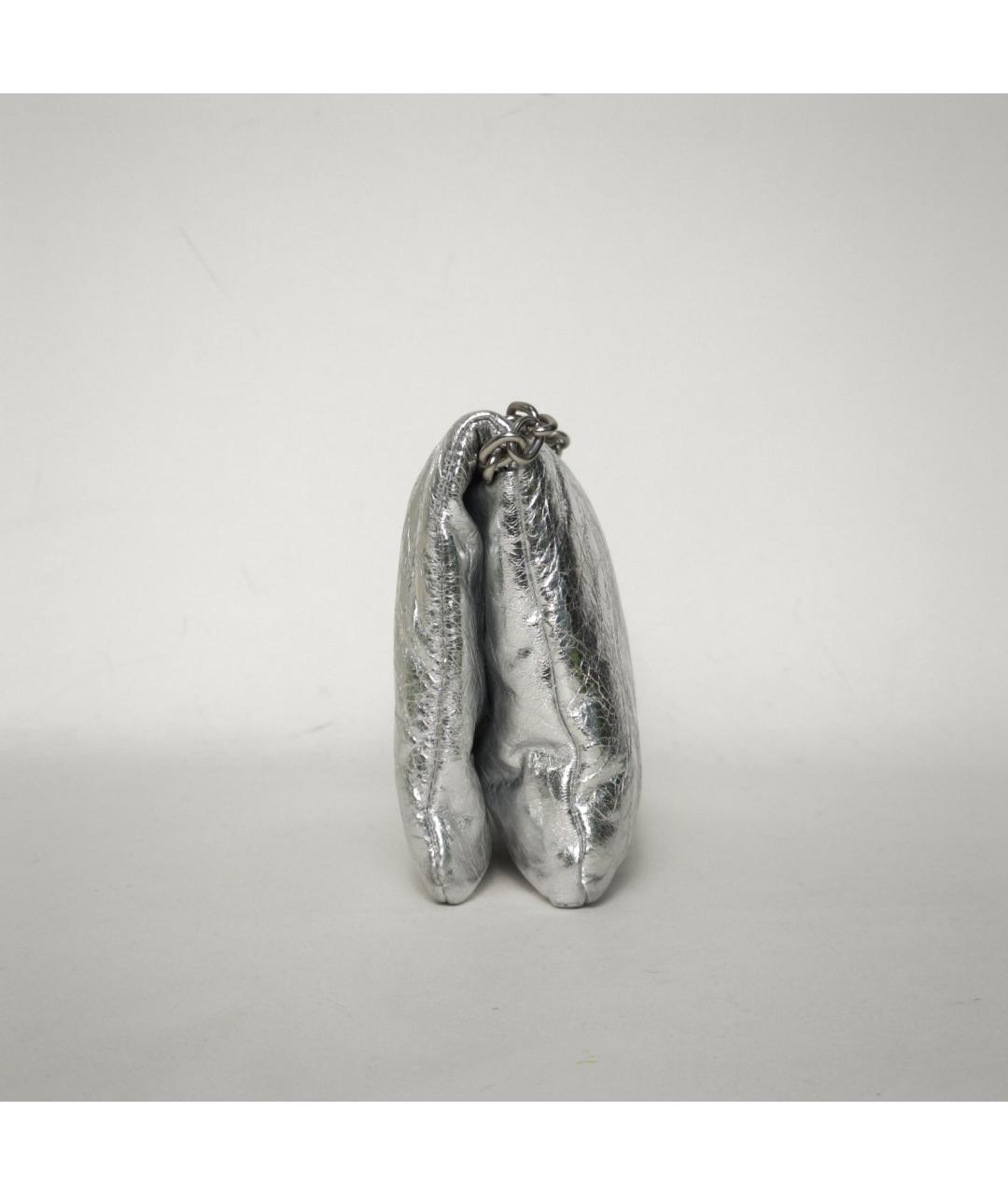 BALENCIAGA Серебряная кожаная сумка через плечо, фото 3