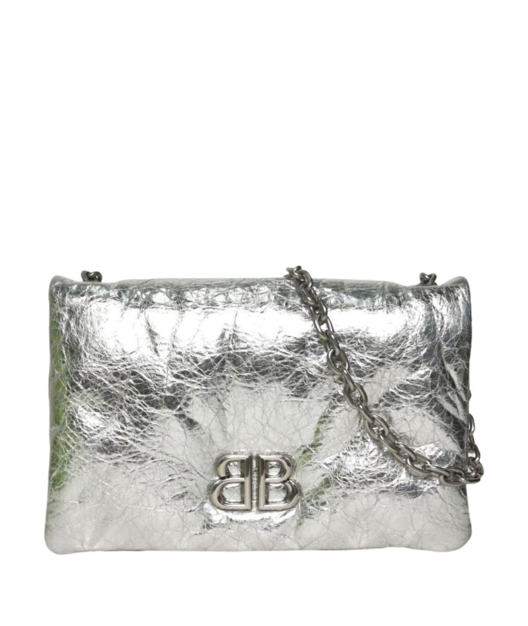 BALENCIAGA Серебряная кожаная сумка через плечо, фото 1