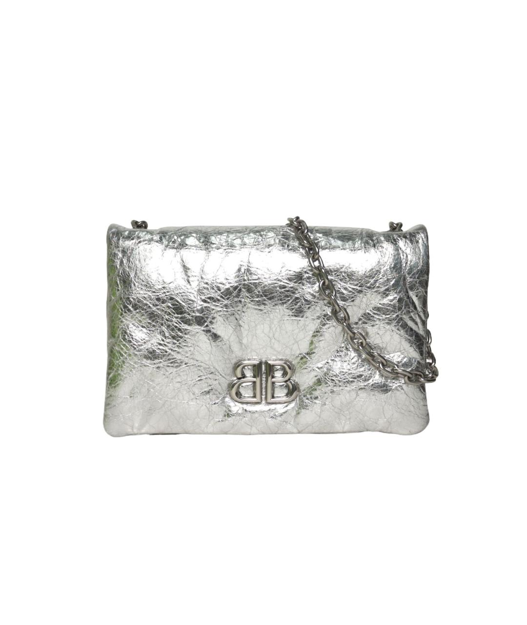 BALENCIAGA Серебряная кожаная сумка через плечо, фото 10