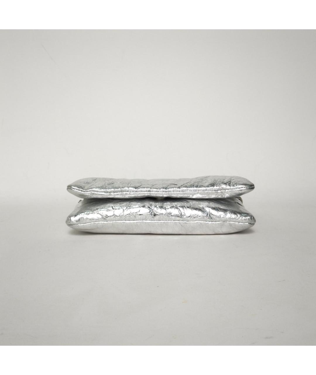 BALENCIAGA Серебряная кожаная сумка через плечо, фото 6