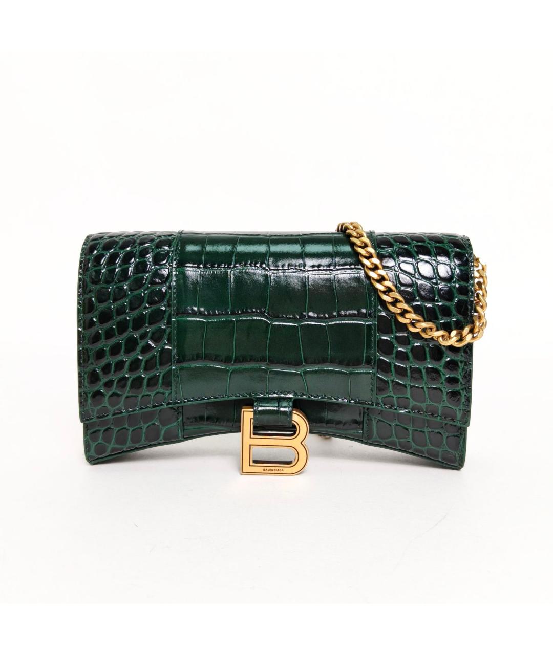 BALENCIAGA Зеленая кожаная сумка через плечо, фото 2