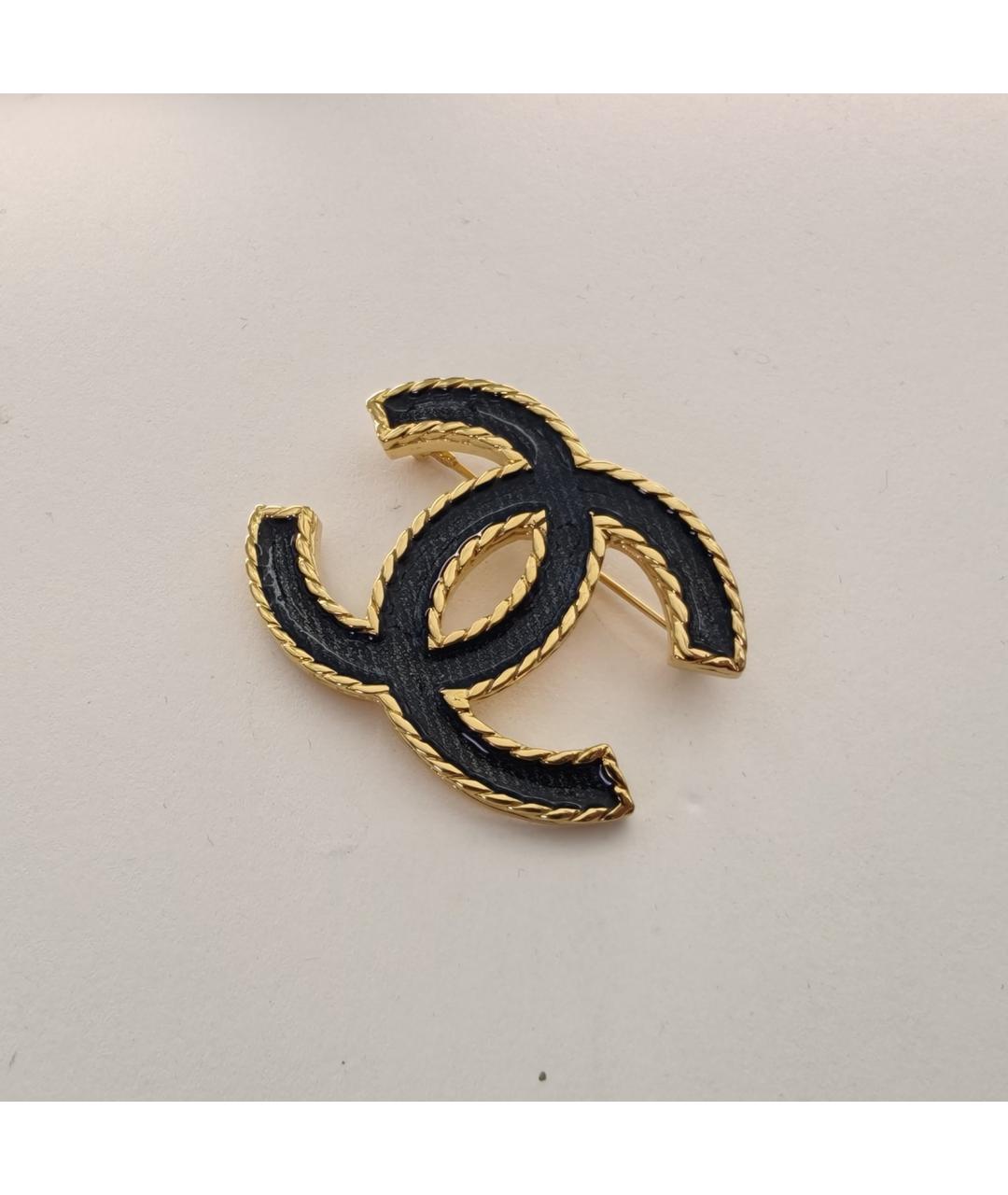 CHANEL Черная металлическая булавка / брошь, фото 3