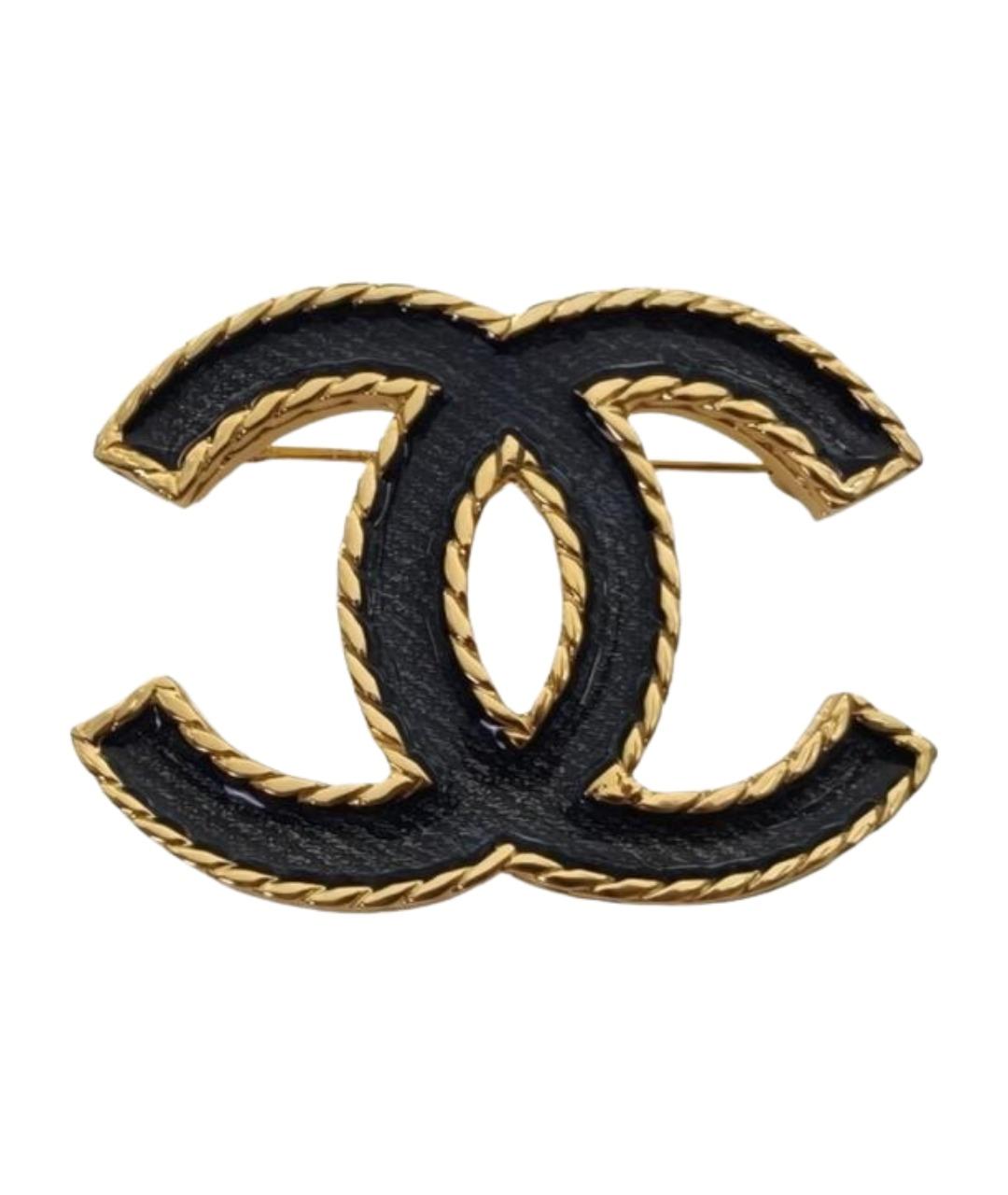 CHANEL Черная металлическая булавка / брошь, фото 1