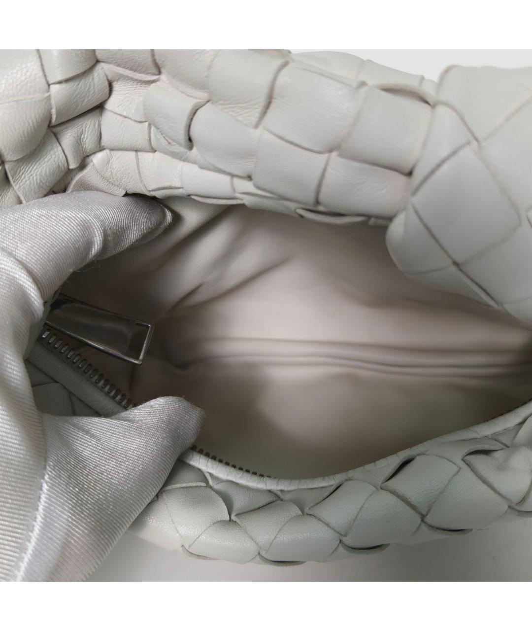 BOTTEGA VENETA Белая кожаная сумка через плечо, фото 7