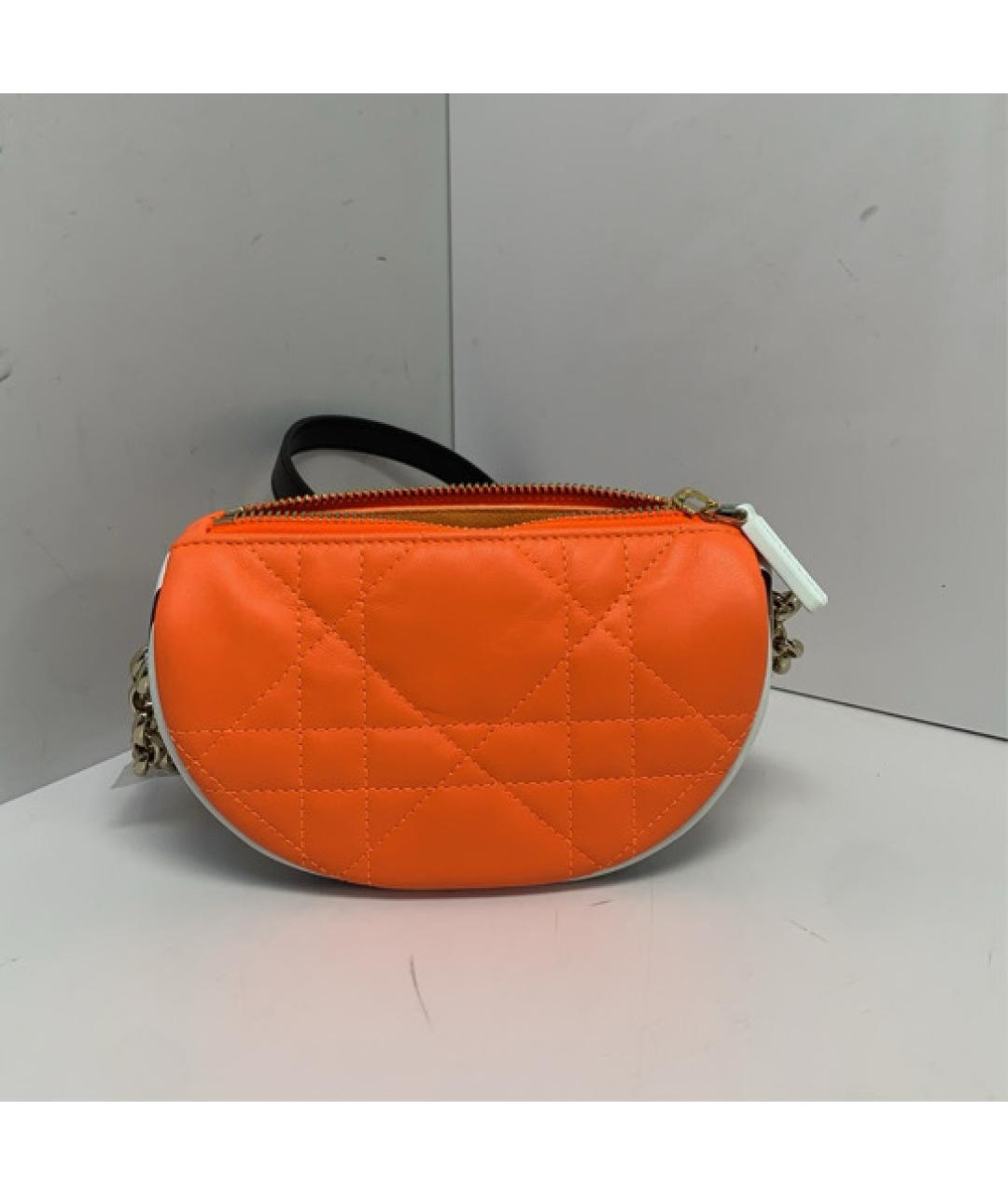 CHRISTIAN DIOR Оранжевая кожаная сумка через плечо, фото 8