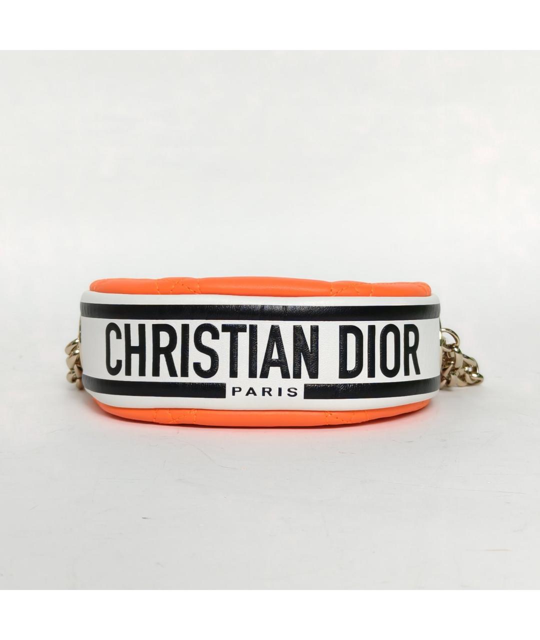 CHRISTIAN DIOR Оранжевая кожаная сумка через плечо, фото 6