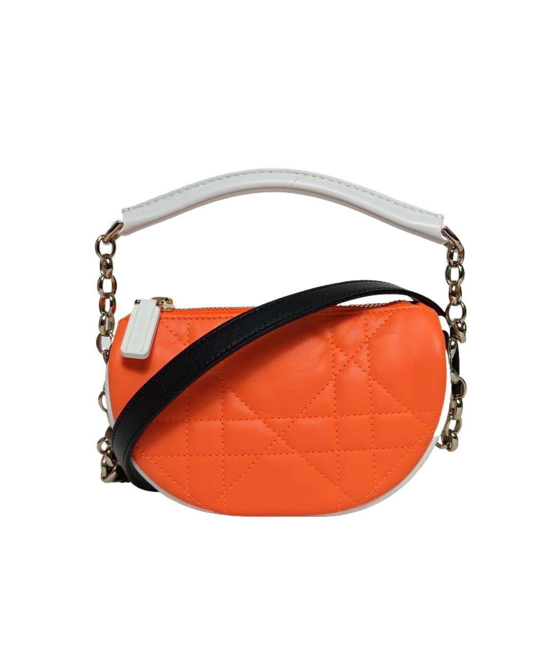 CHRISTIAN DIOR Оранжевая кожаная сумка через плечо, фото 9