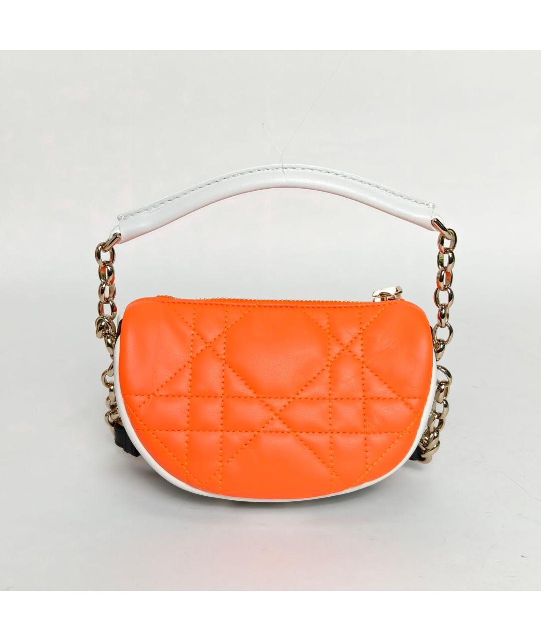 CHRISTIAN DIOR Оранжевая кожаная сумка через плечо, фото 4