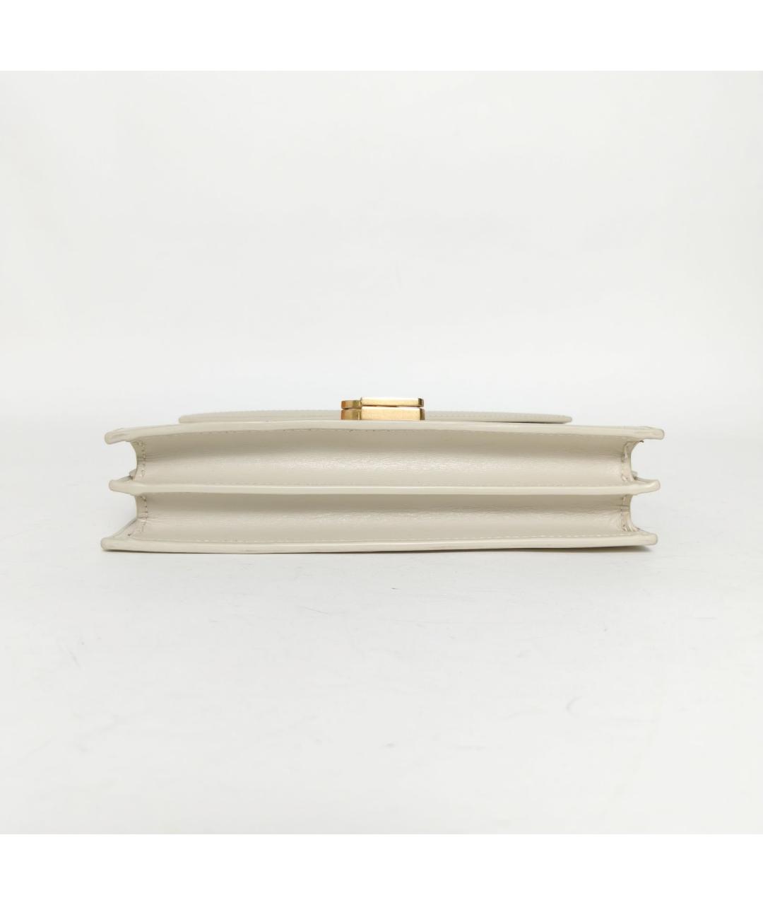 SAINT LAURENT Бежевая кожаная сумка через плечо, фото 6