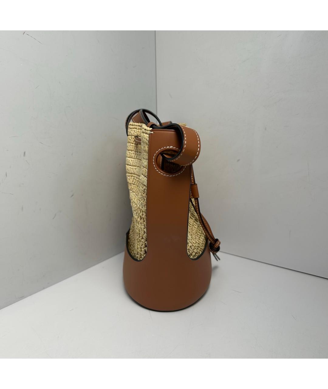 LOEWE Бежевая пелетеная сумка через плечо, фото 9