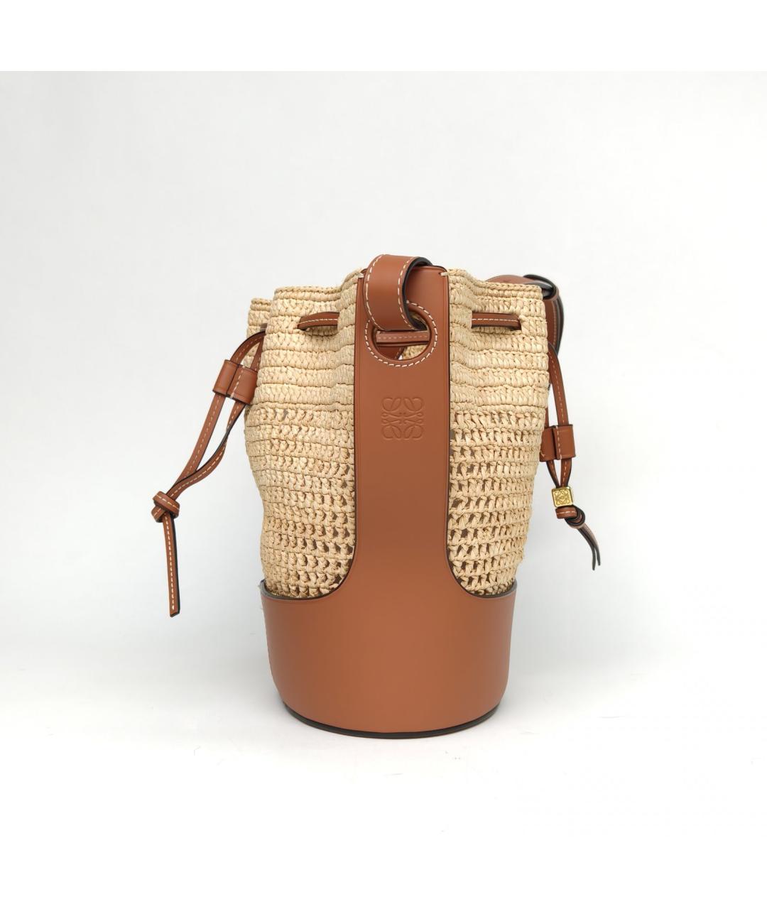 LOEWE Бежевая пелетеная сумка через плечо, фото 3