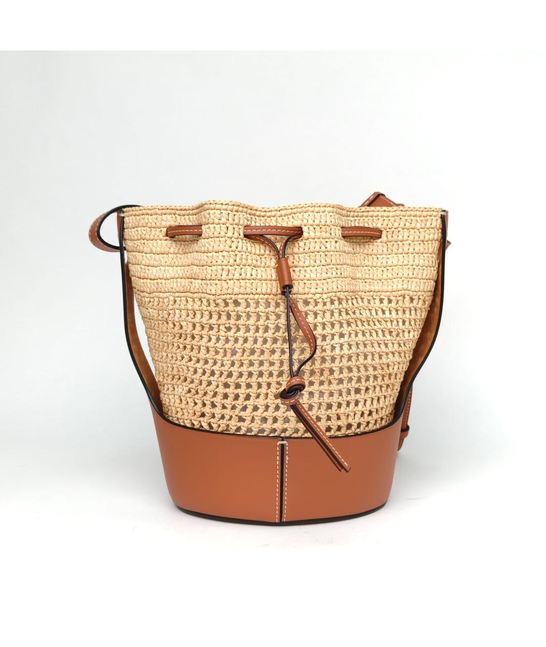 LOEWE Бежевая пелетеная сумка через плечо, фото 4