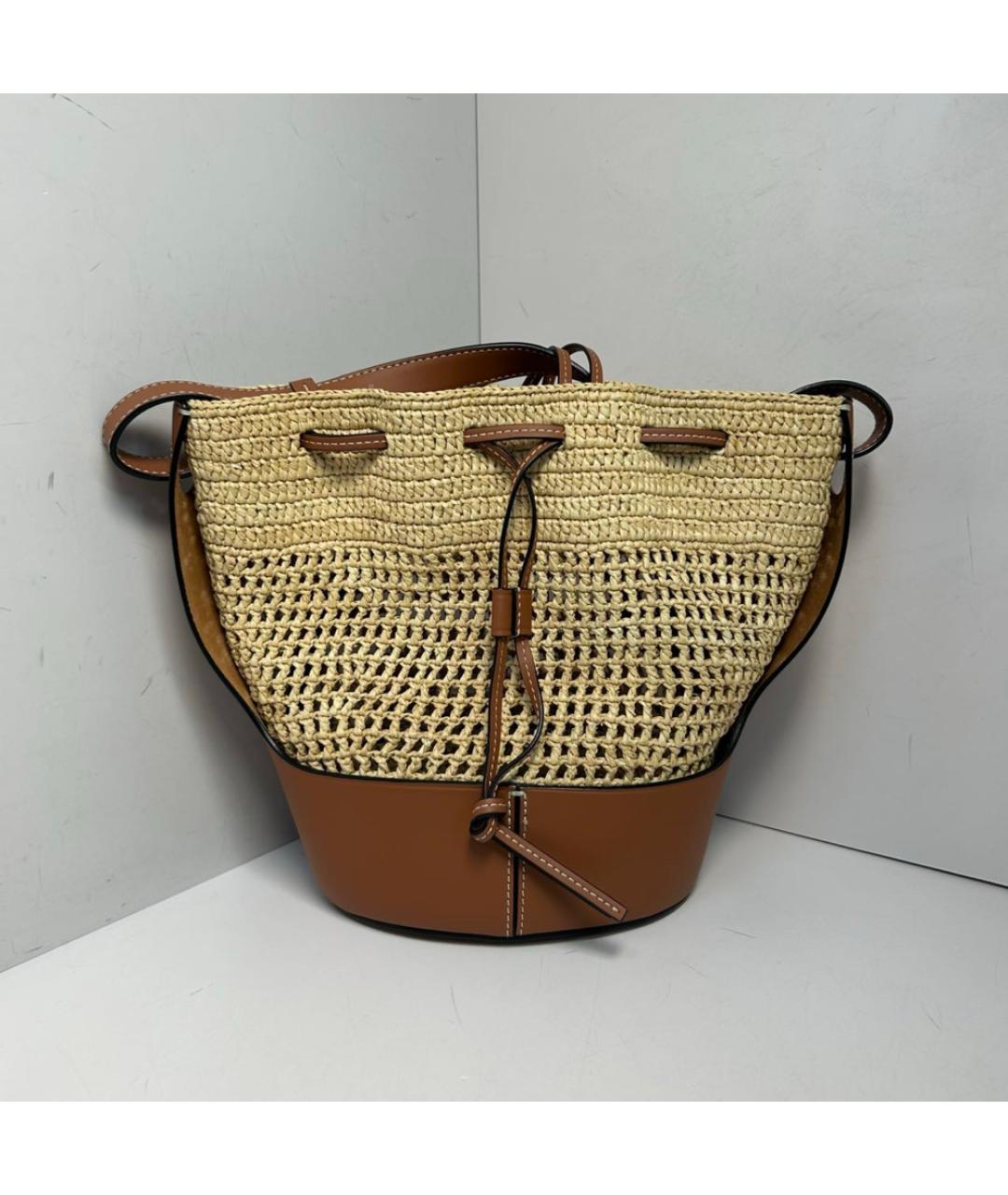 LOEWE Бежевая пелетеная сумка через плечо, фото 8