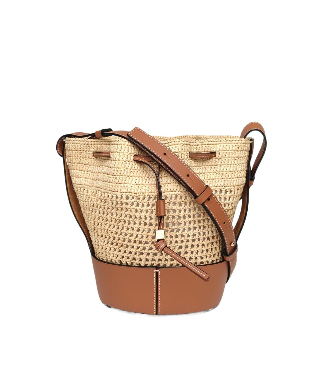 LOEWE Бежевая пелетеная сумка через плечо, фото 10