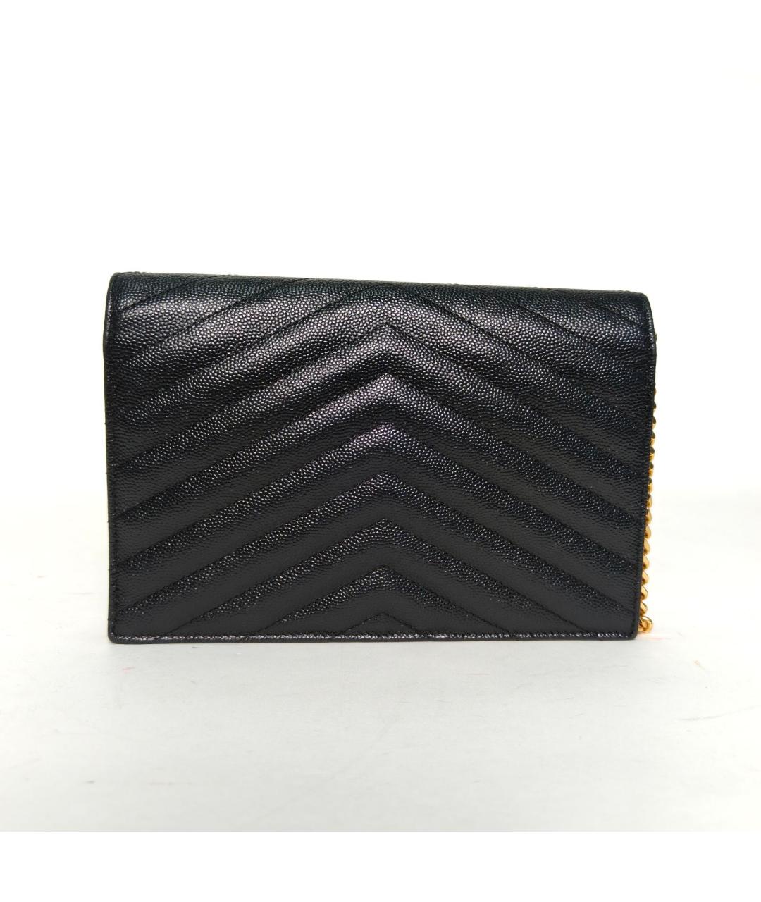 SAINT LAURENT Черная кожаная сумка через плечо, фото 4