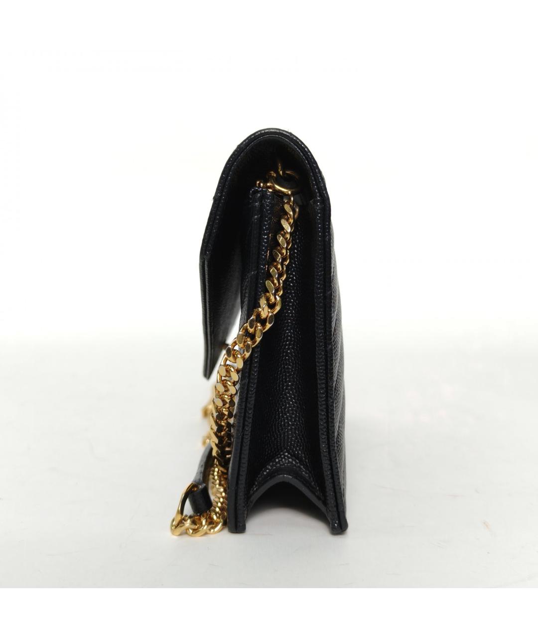 SAINT LAURENT Черная кожаная сумка через плечо, фото 5