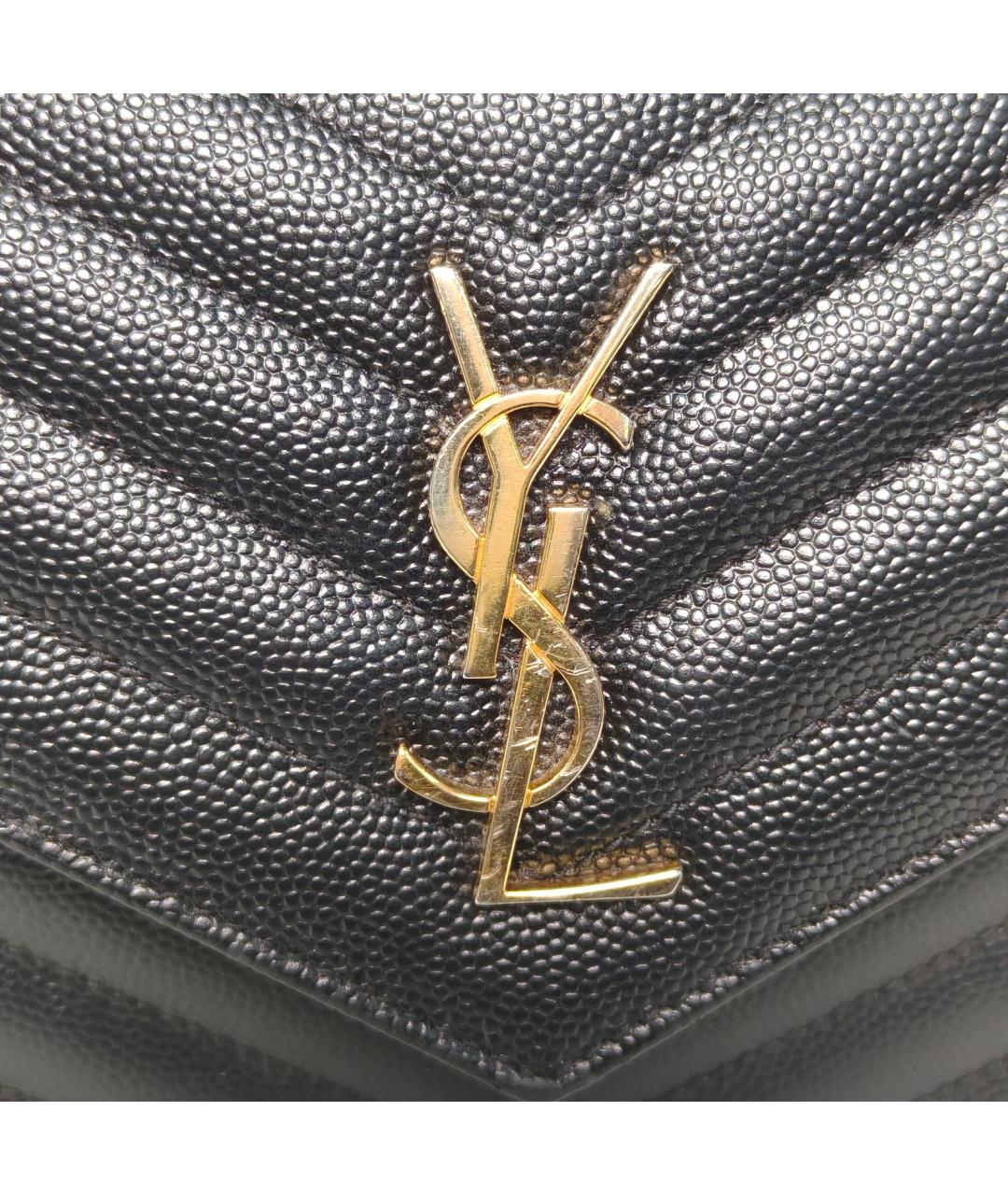 SAINT LAURENT Черная кожаная сумка через плечо, фото 7