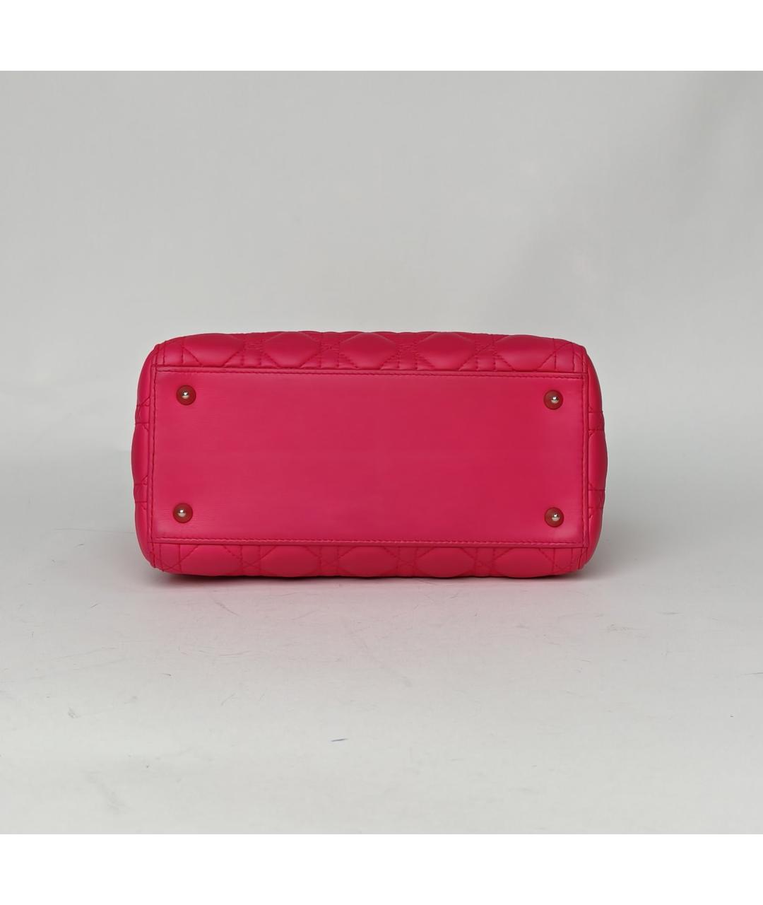 CHRISTIAN DIOR Фуксия кожаная сумка через плечо, фото 6
