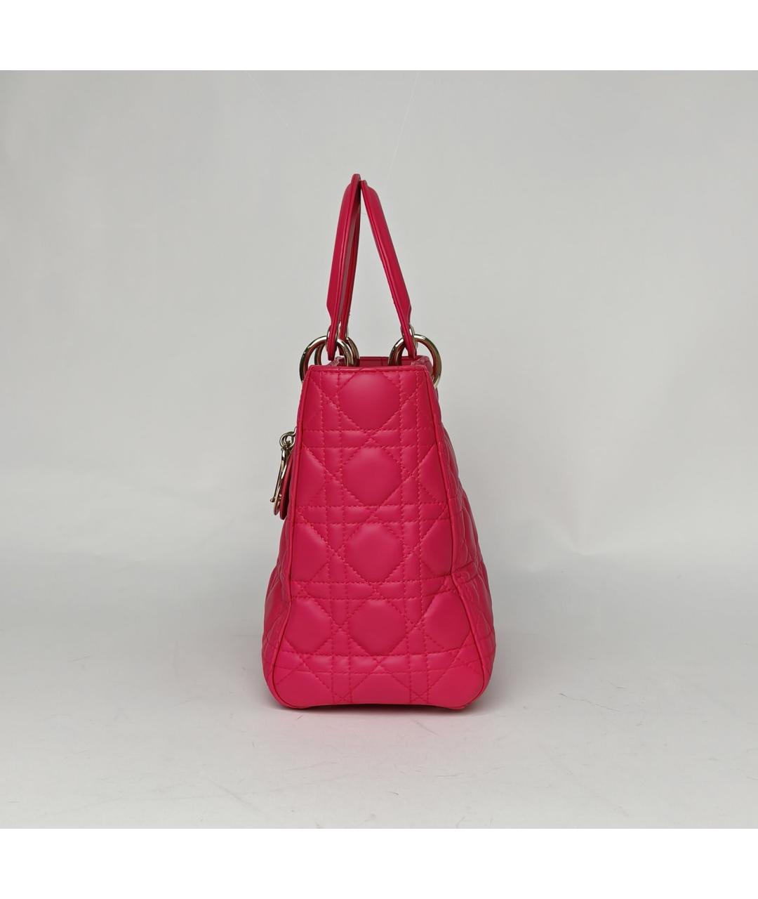 CHRISTIAN DIOR Фуксия кожаная сумка через плечо, фото 3