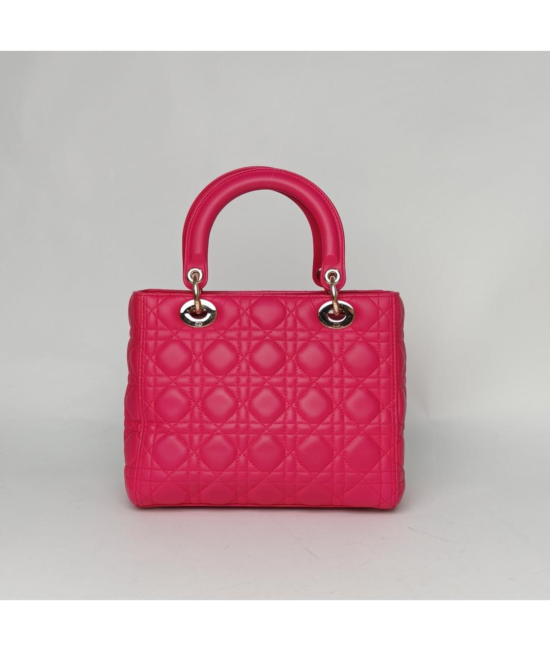 CHRISTIAN DIOR Фуксия кожаная сумка через плечо, фото 4