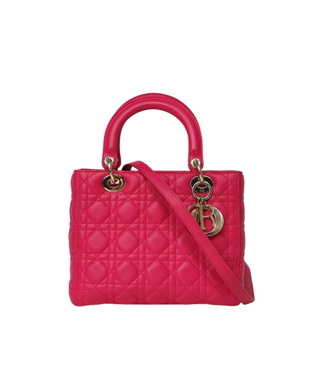 CHRISTIAN DIOR Фуксия кожаная сумка через плечо, фото 9