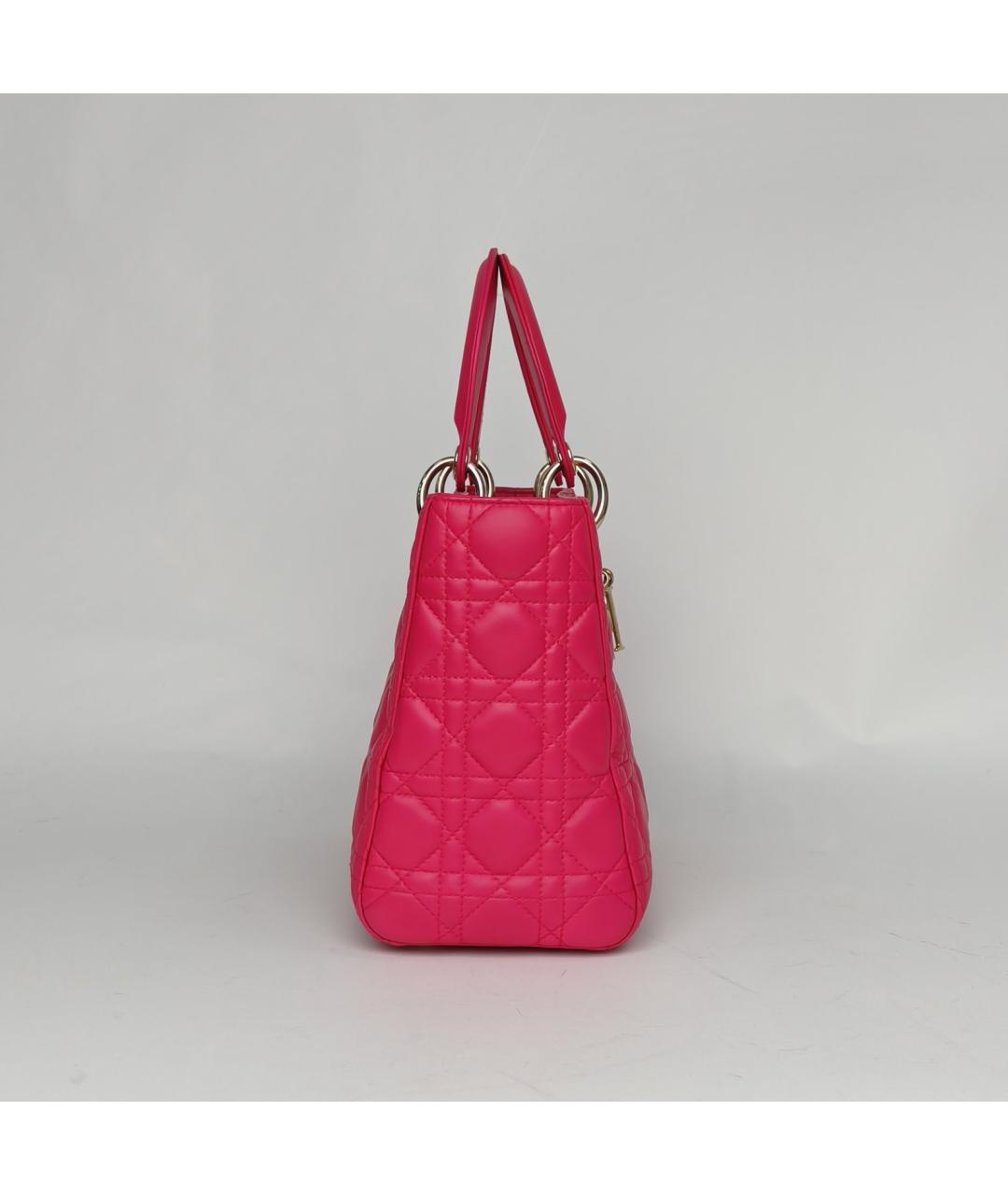 CHRISTIAN DIOR Фуксия кожаная сумка через плечо, фото 5