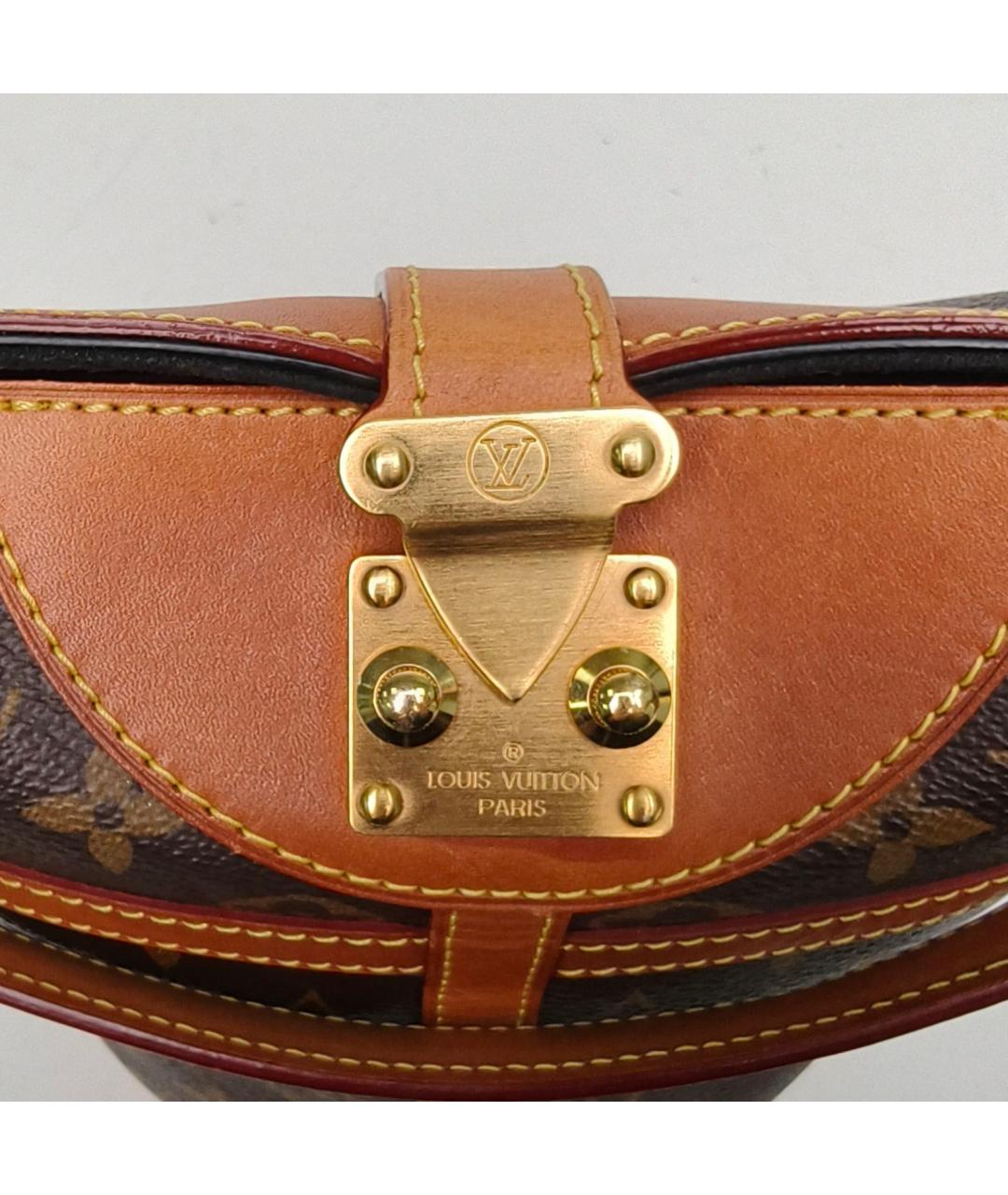 LOUIS VUITTON Коричневая кожаная сумка с короткими ручками, фото 7