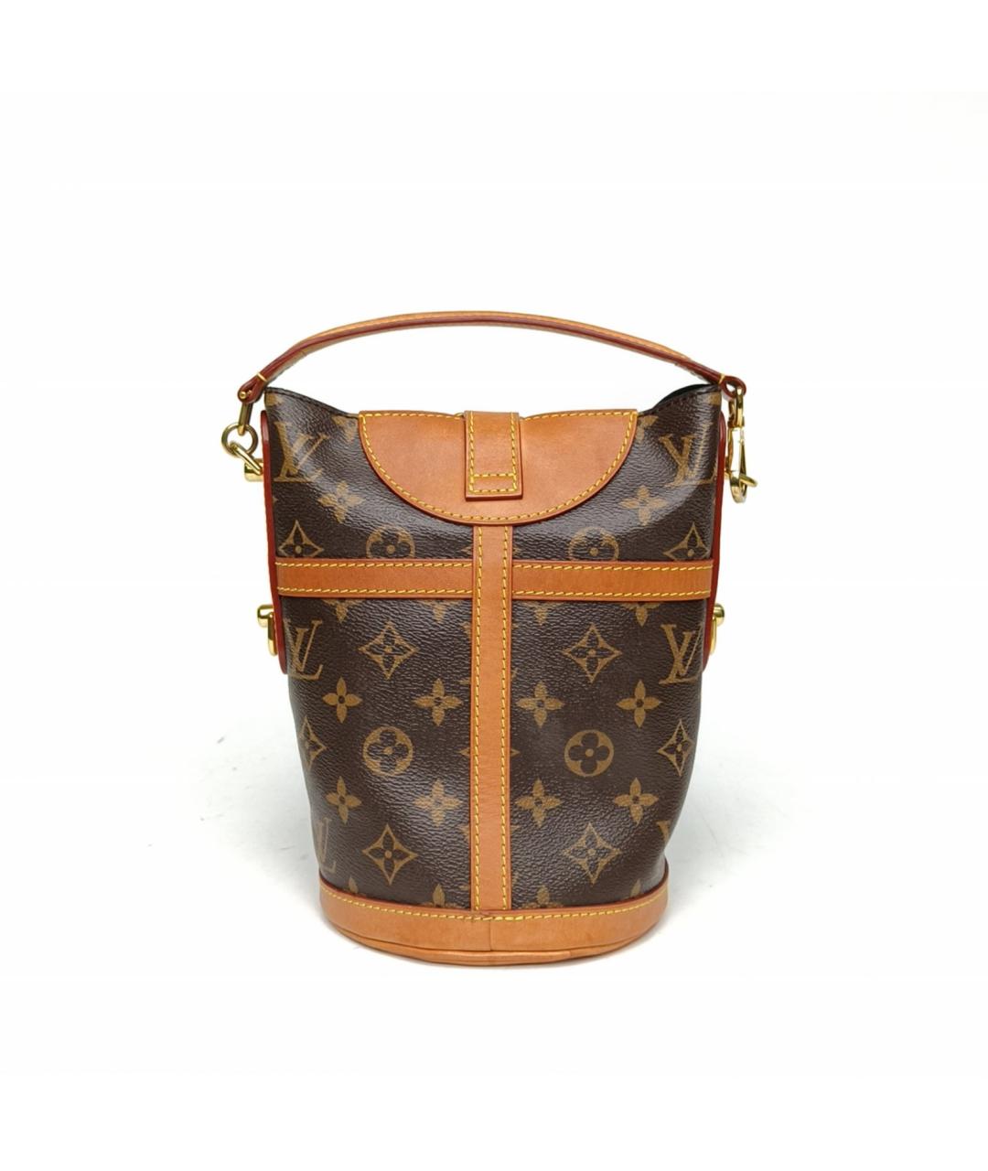 LOUIS VUITTON Коричневая кожаная сумка с короткими ручками, фото 4