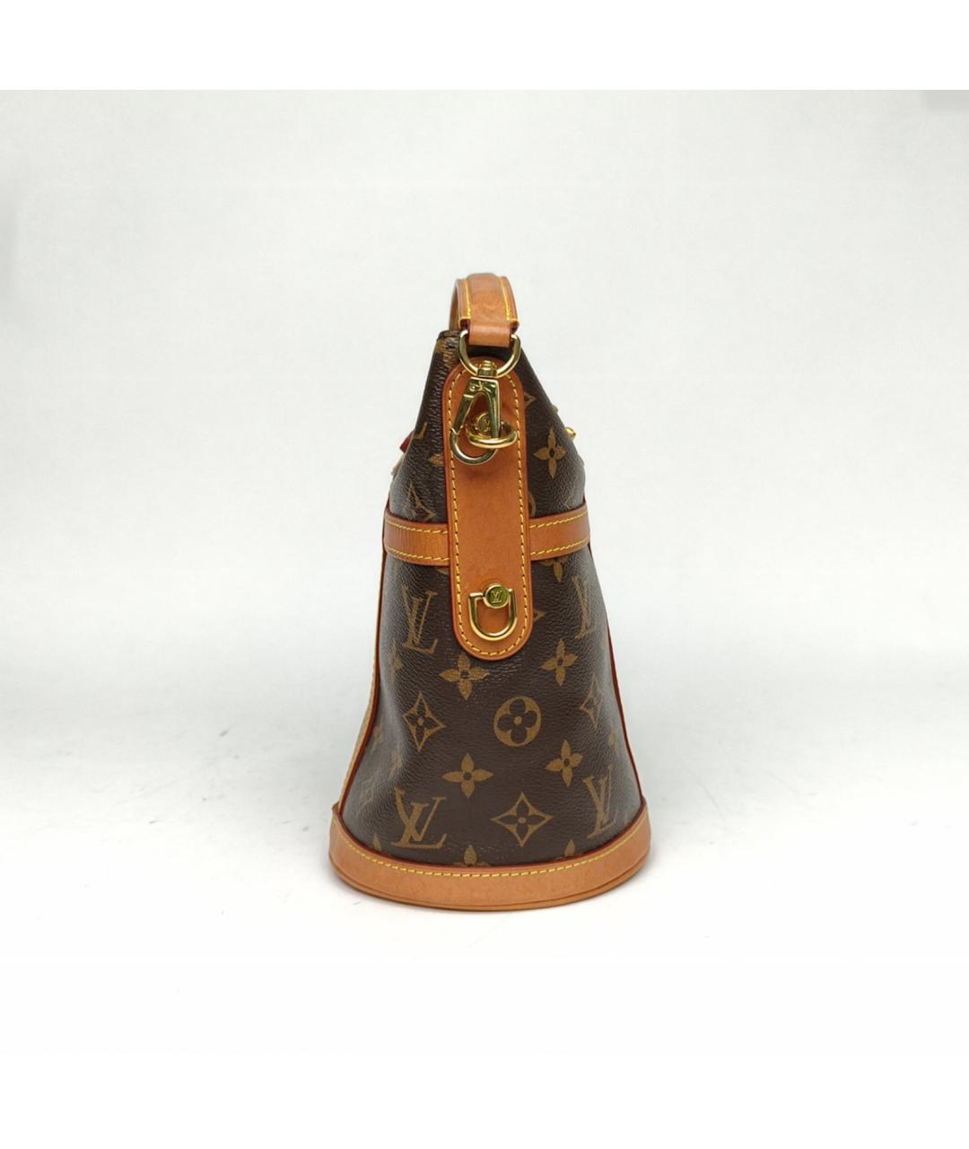 LOUIS VUITTON Коричневая кожаная сумка с короткими ручками, фото 5