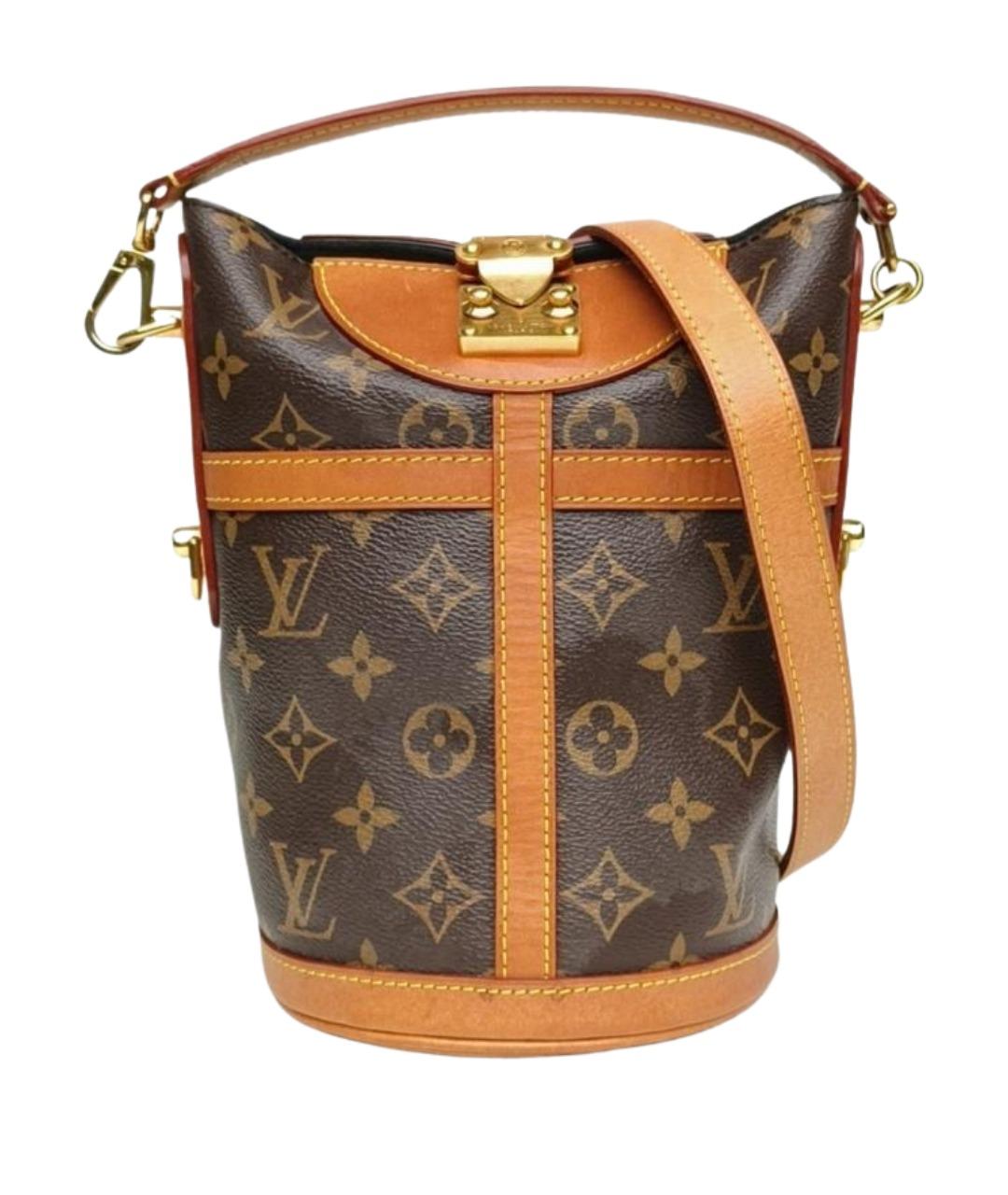 LOUIS VUITTON Коричневая кожаная сумка с короткими ручками, фото 1