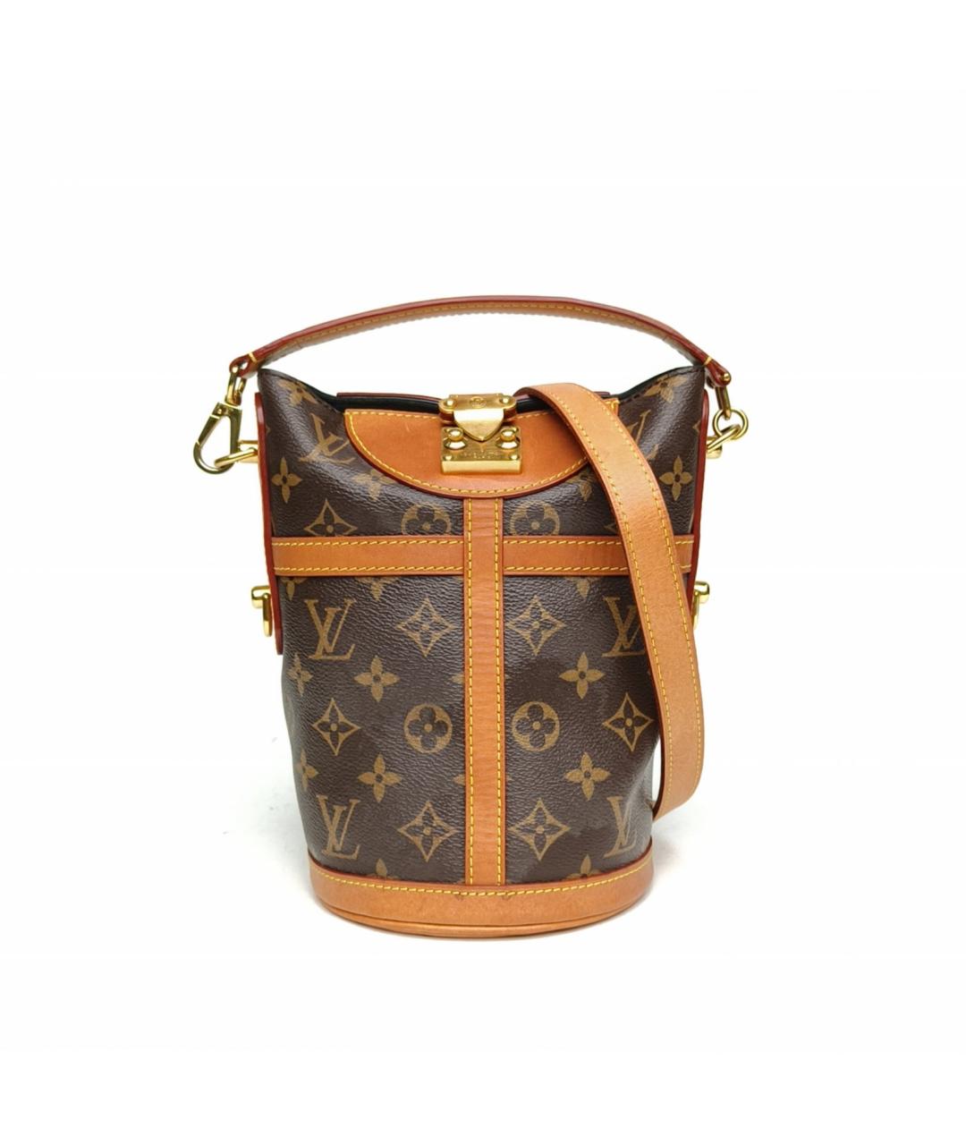 LOUIS VUITTON Коричневая кожаная сумка с короткими ручками, фото 2