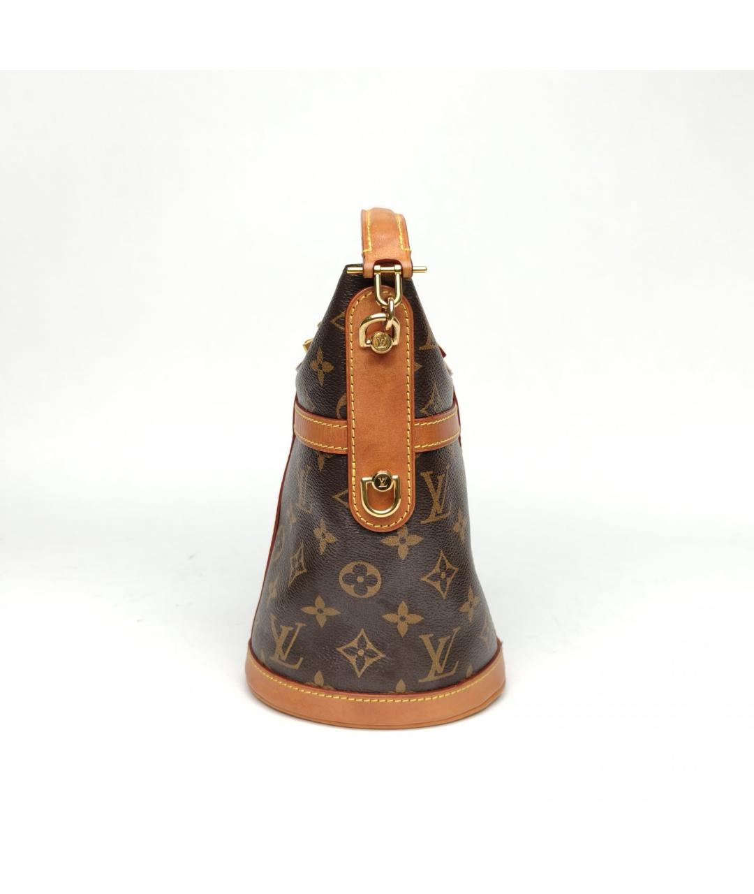 LOUIS VUITTON Коричневая кожаная сумка с короткими ручками, фото 3