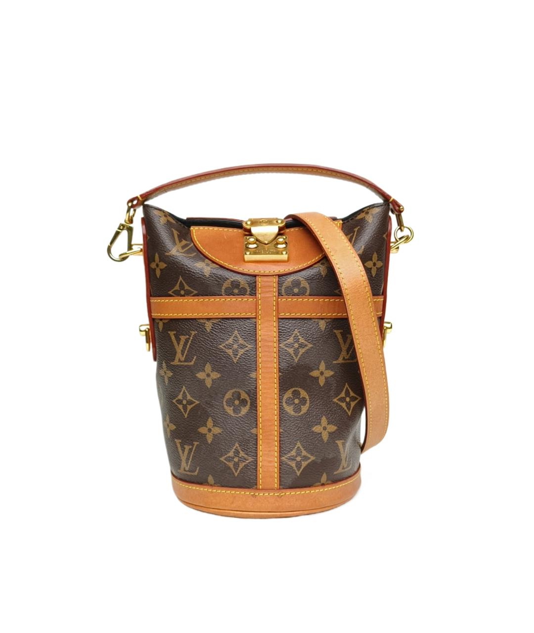 LOUIS VUITTON Коричневая кожаная сумка с короткими ручками, фото 10