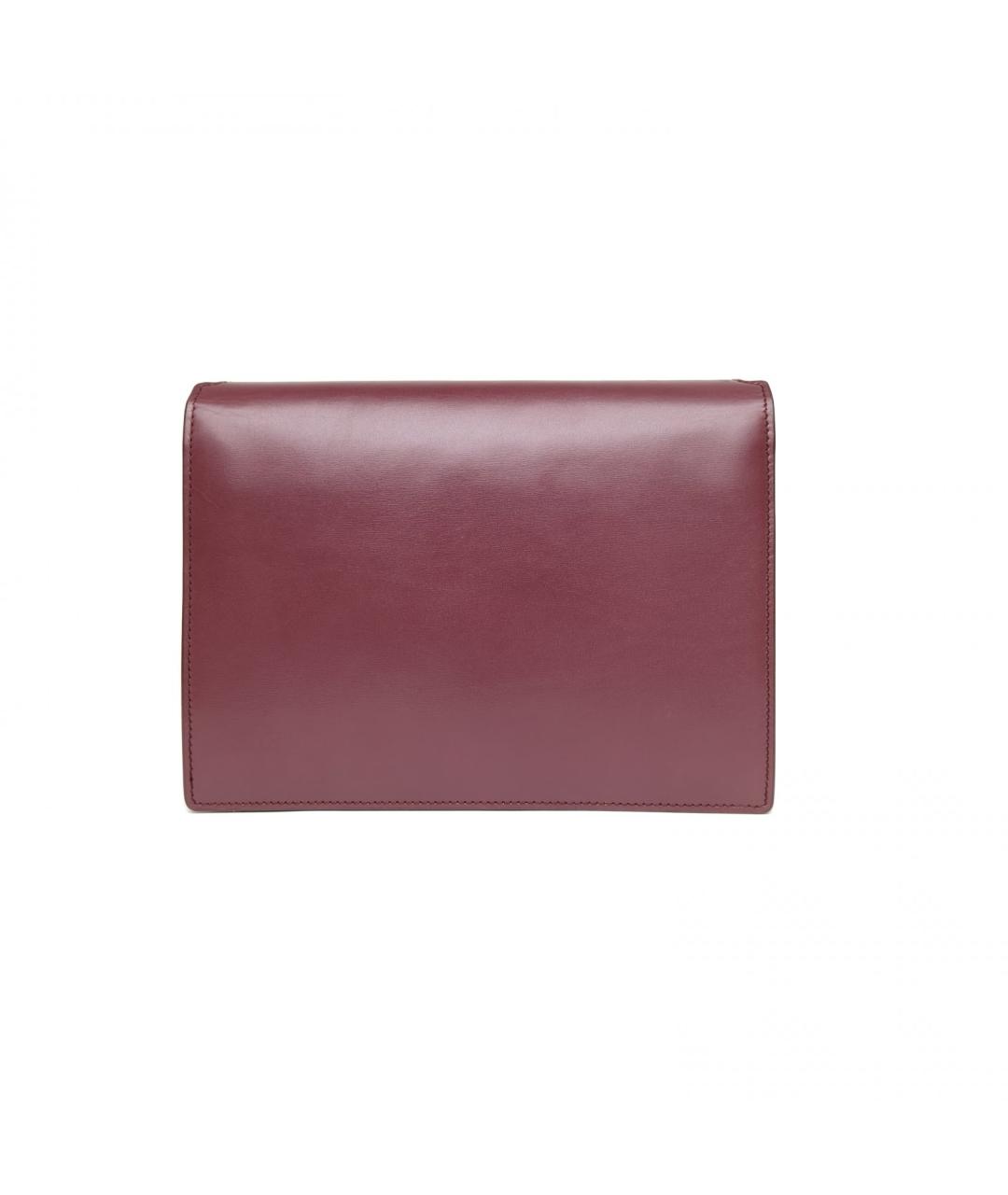 SAINT LAURENT Бордовая кожаная сумка через плечо, фото 4