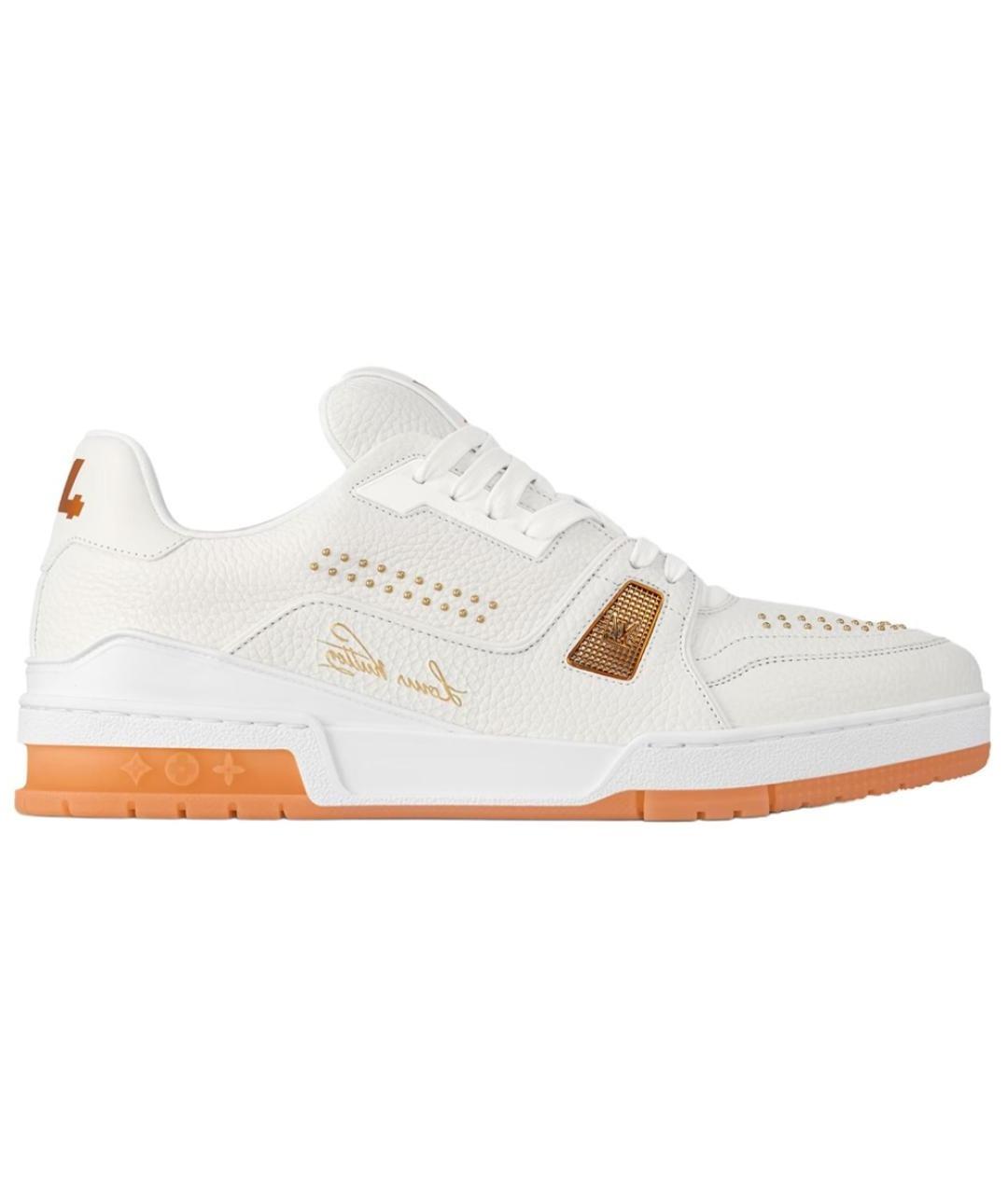 LOUIS VUITTON Белые кожаные низкие кроссовки / кеды, фото 1