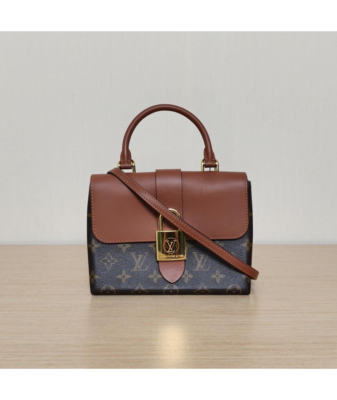 LOUIS VUITTON Коричневая кожаная сумка с короткими ручками, фото 2