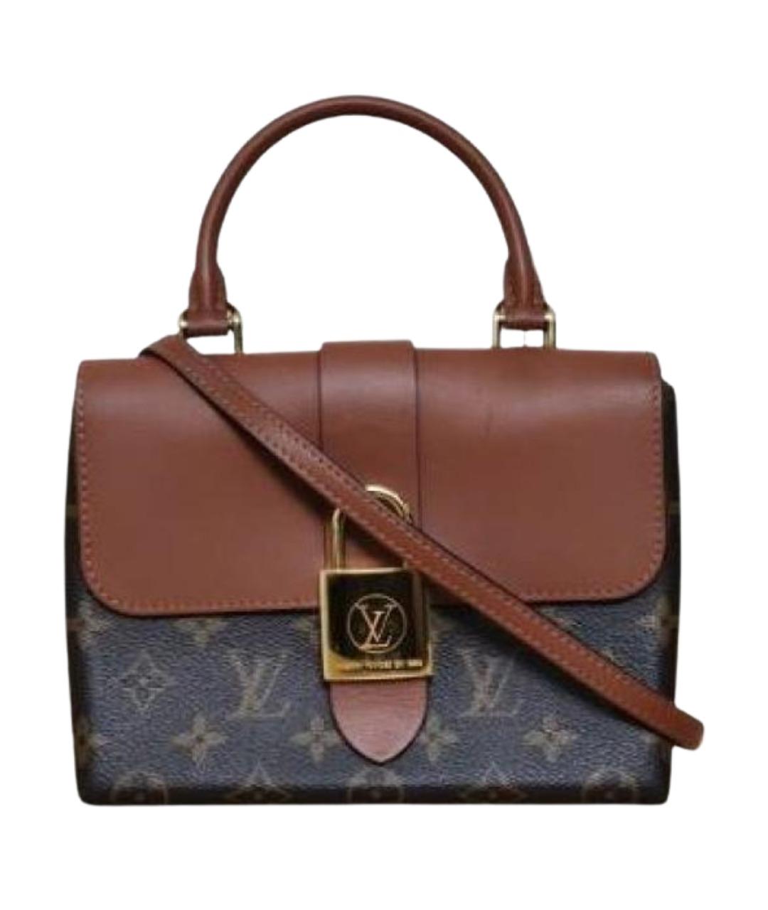 LOUIS VUITTON Коричневая кожаная сумка с короткими ручками, фото 1