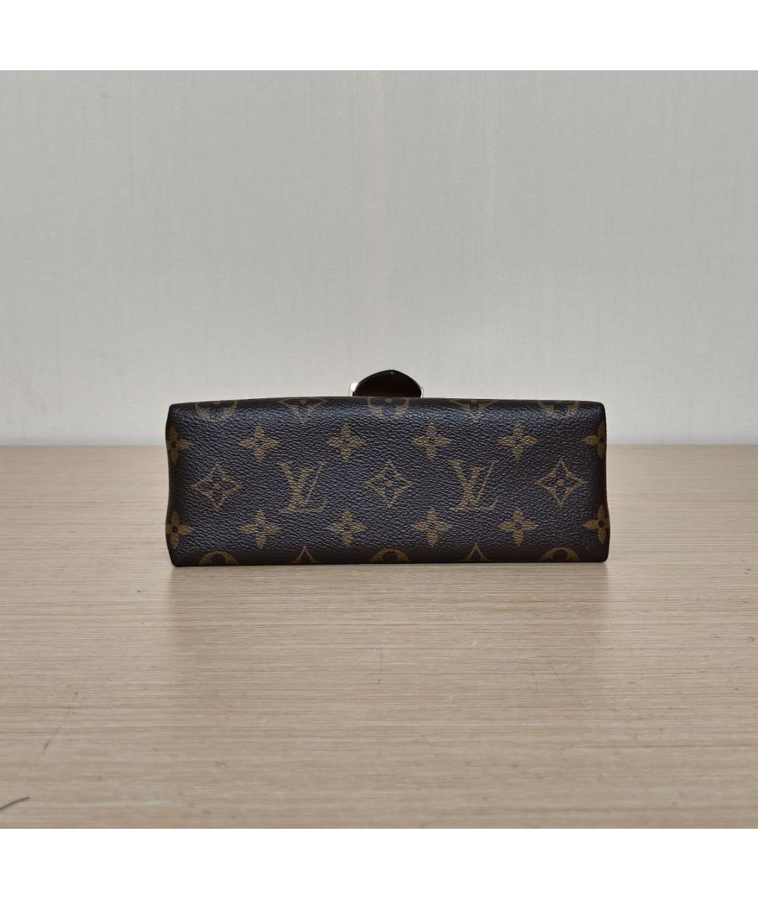 LOUIS VUITTON Коричневая кожаная сумка с короткими ручками, фото 6