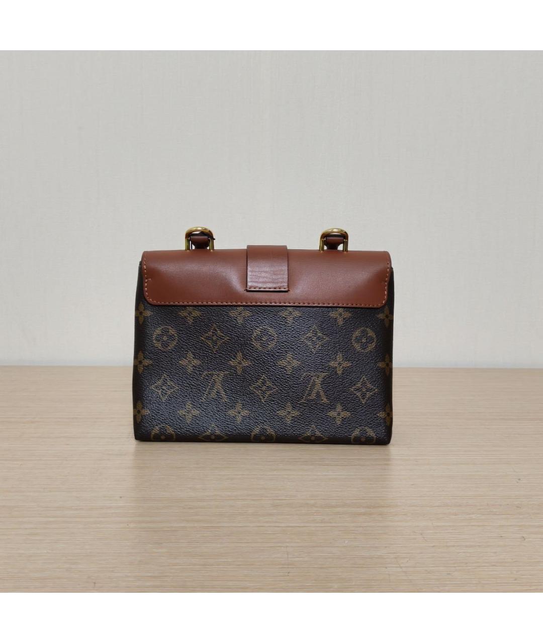 LOUIS VUITTON Коричневая кожаная сумка с короткими ручками, фото 4