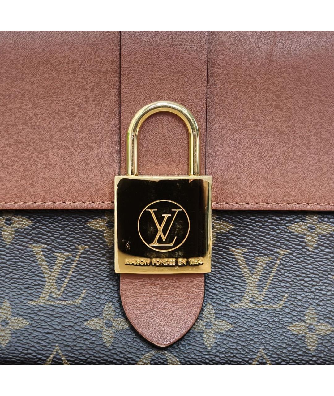 LOUIS VUITTON Коричневая кожаная сумка с короткими ручками, фото 8