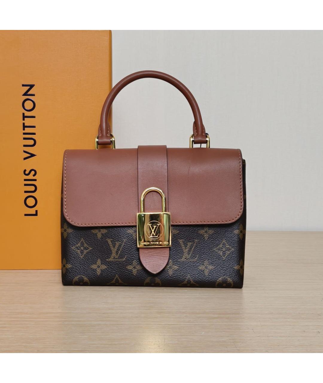 LOUIS VUITTON Коричневая кожаная сумка с короткими ручками, фото 7