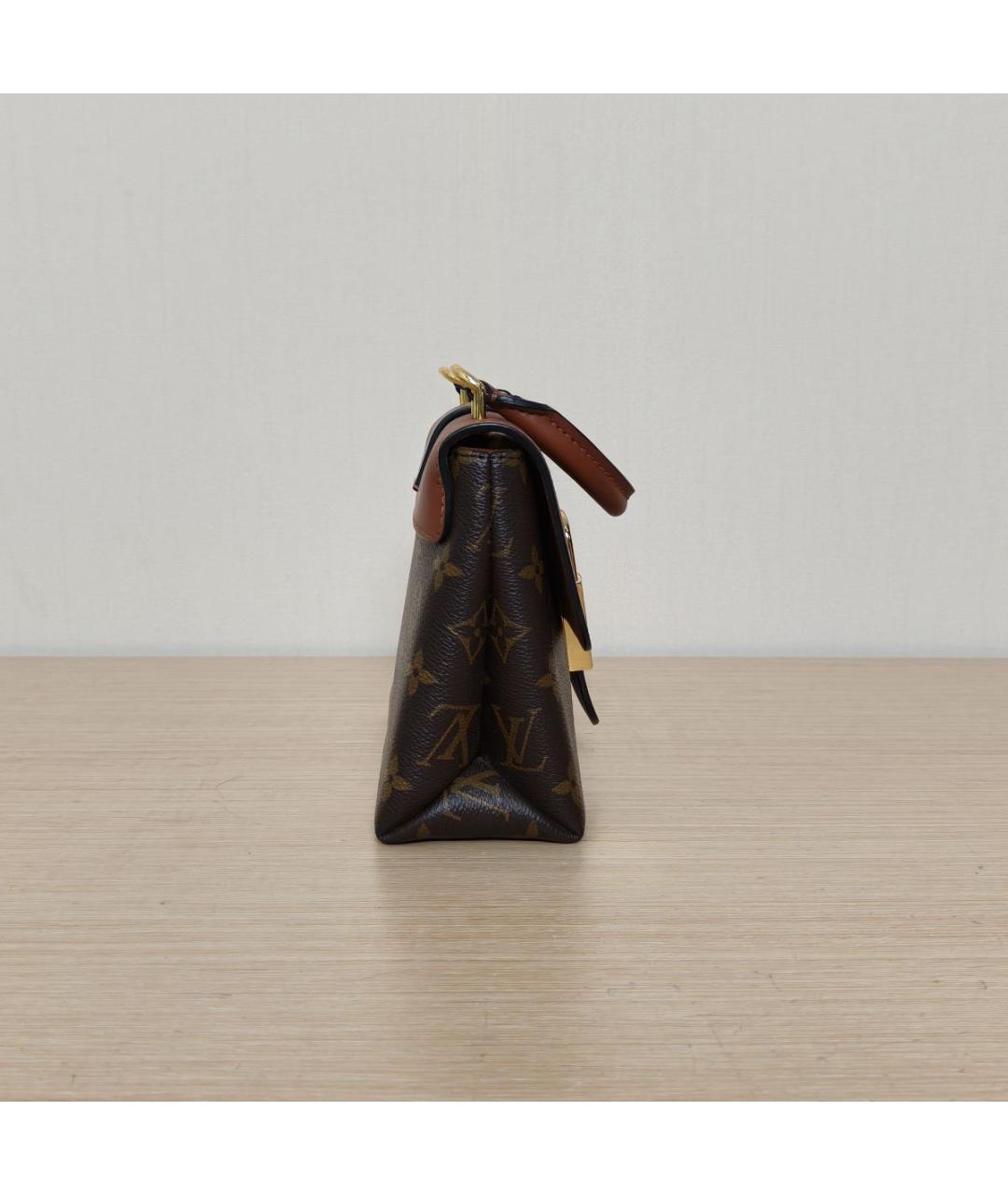 LOUIS VUITTON Коричневая кожаная сумка с короткими ручками, фото 5