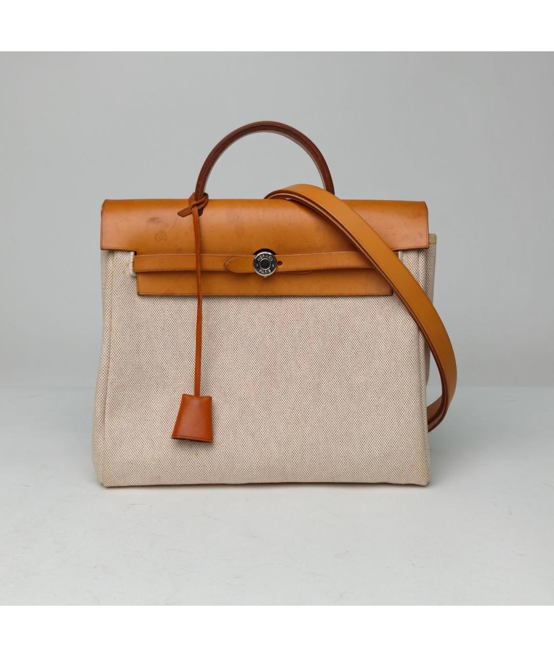 HERMES Бежевая сумка с короткими ручками, фото 9