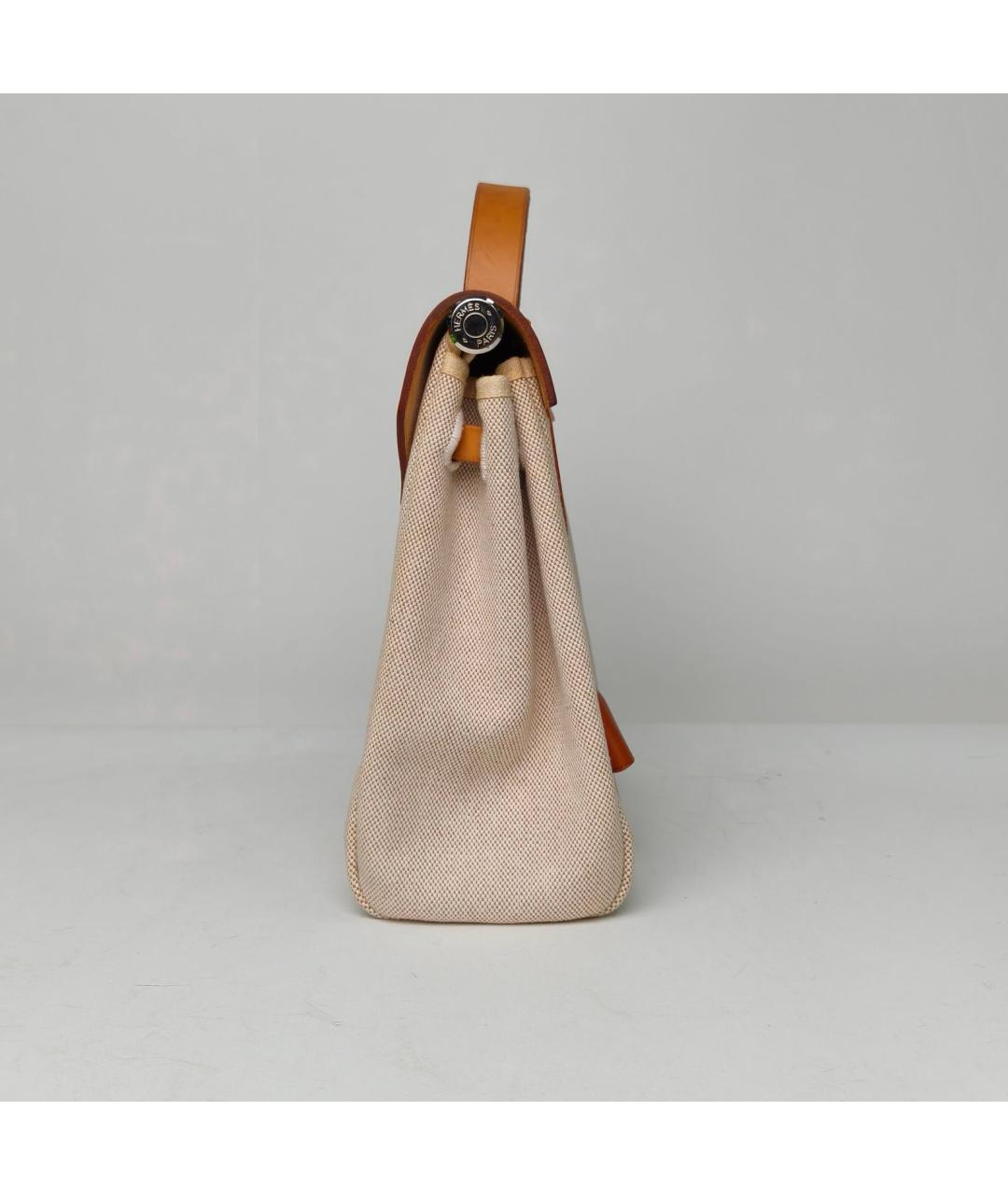 HERMES Бежевая сумка с короткими ручками, фото 5