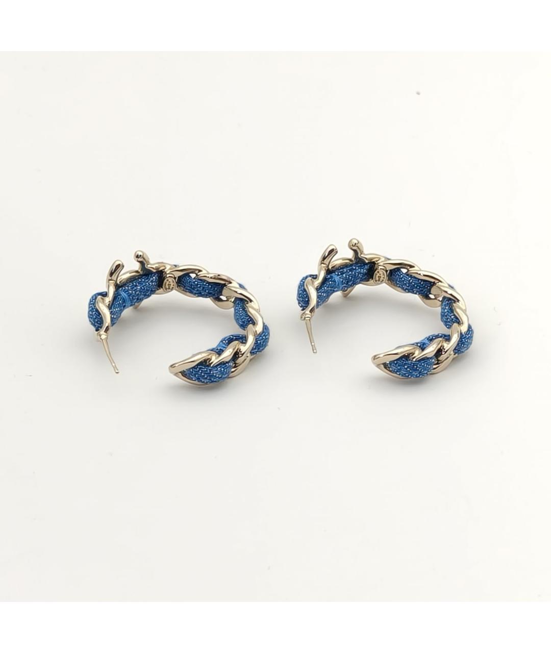 CHANEL Синие металлические серьги, фото 6
