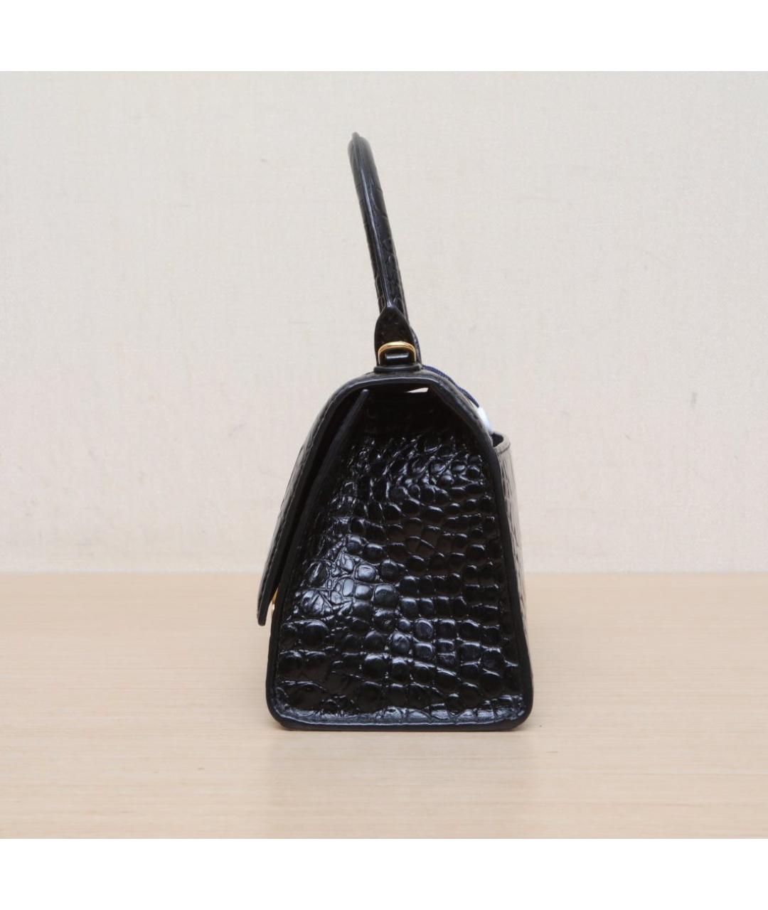 BALENCIAGA Черная кожаная сумка через плечо, фото 5