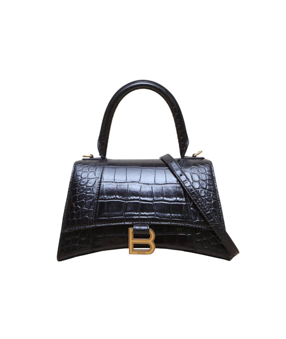 BALENCIAGA Черная кожаная сумка через плечо, фото 10