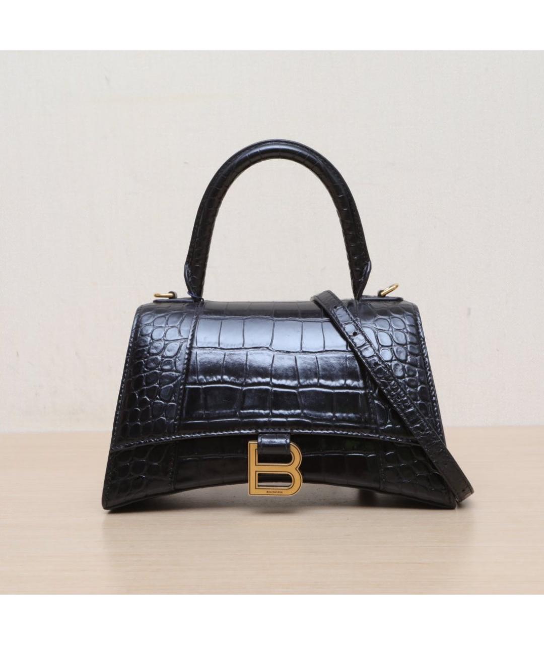 BALENCIAGA Черная кожаная сумка через плечо, фото 3